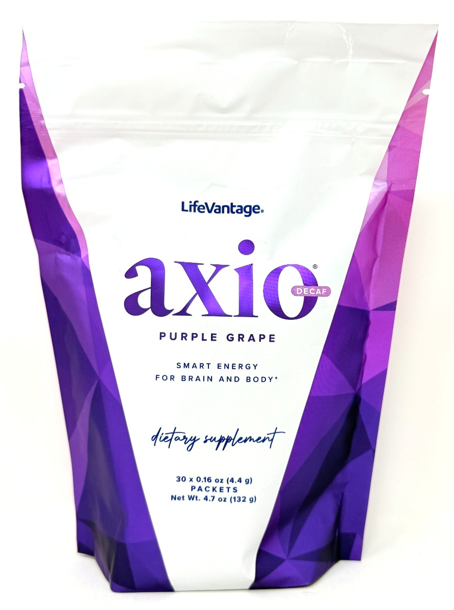 AXIO Decaf Smart Energy for Brain & Body: Purple Grape 30 Packets – EXP 10/2027