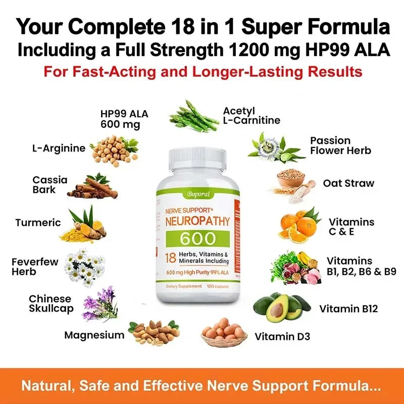 Neuropathy 240pcs – Reduces Stress, Promotes Nerve and Brain Function Health