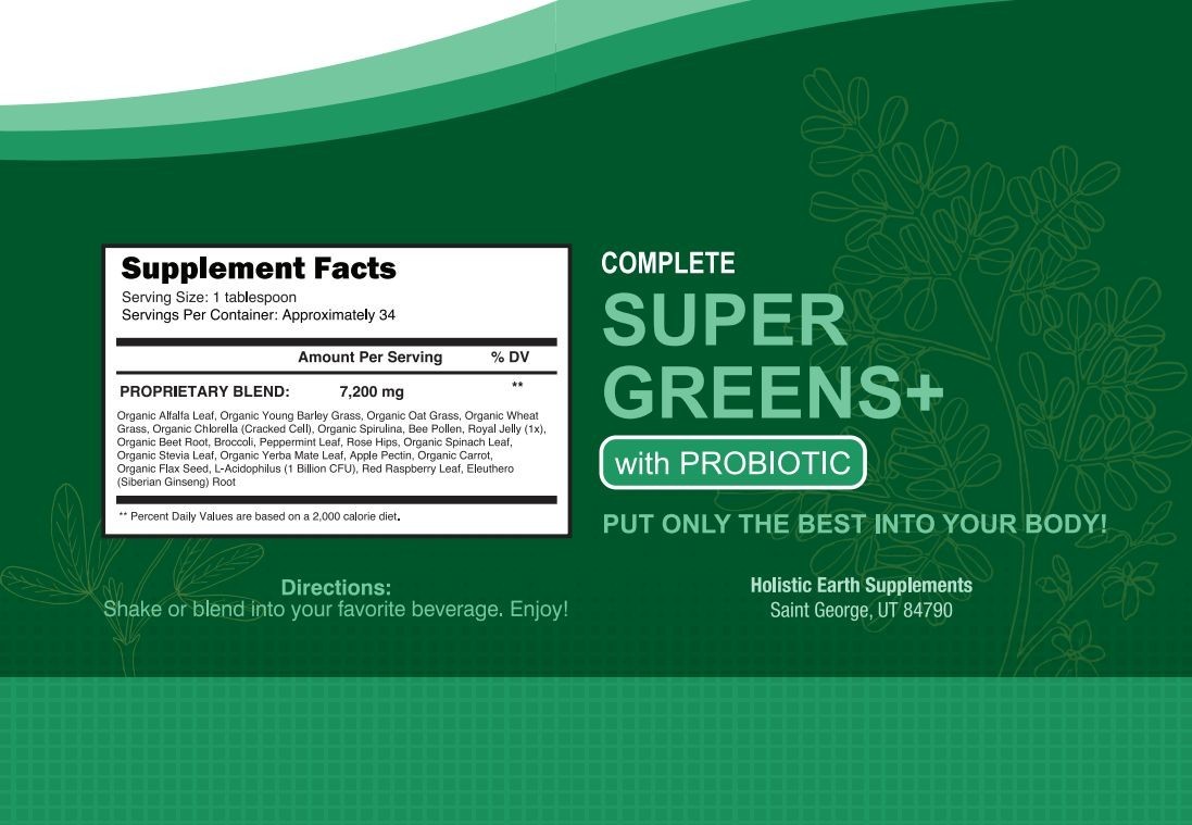 2 for 1 Complete Super Greens+ with Probiotic-The Powerhouse of Green Formulas!