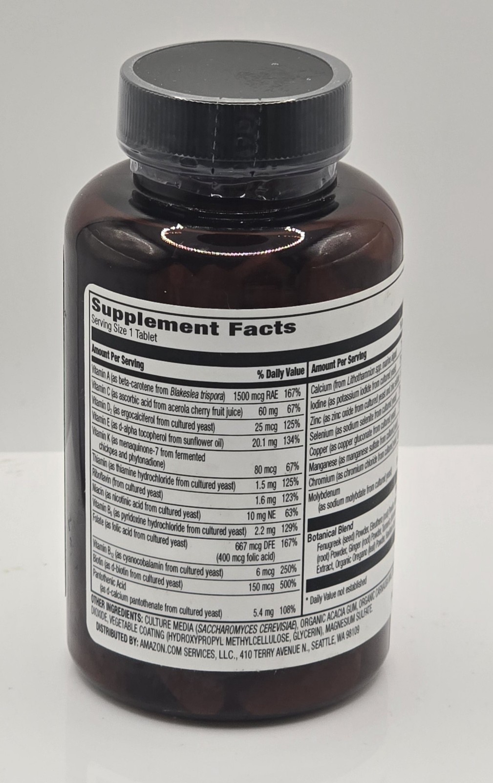Amazon Elements Men’s 40+ One Daily Multivitamin, Vegan, 65 Count (Pack of 1)