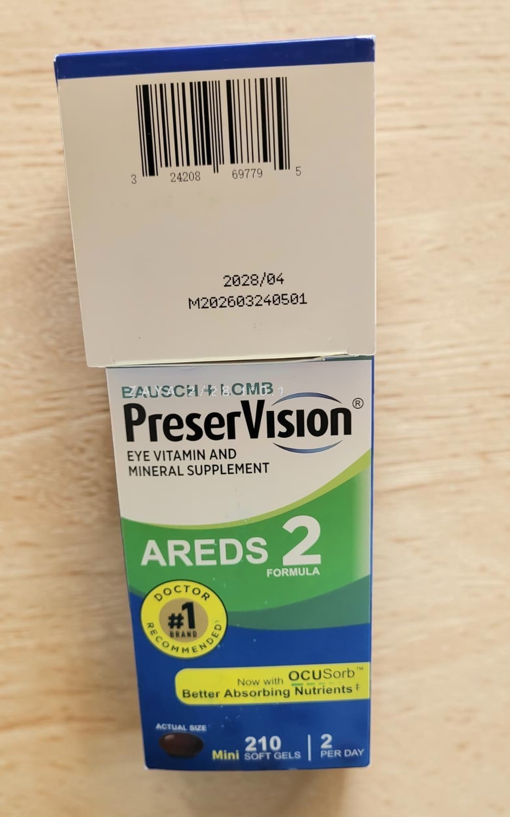 2 Pack | PreserVision AREDS 2 Eye Vitamins Mini Softgels 210 Count | Exp – 04/28