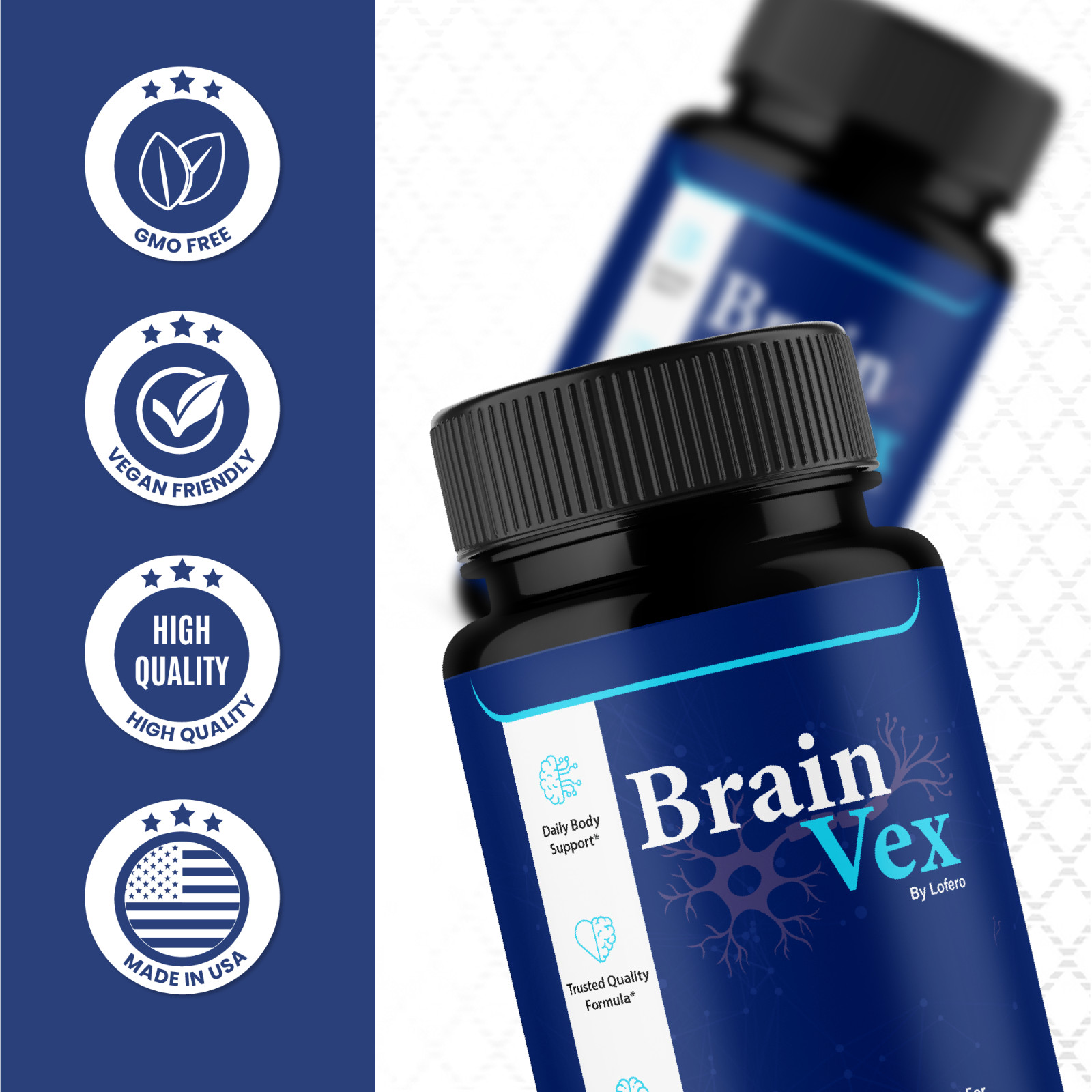 (3 Pack) Brain Vex Capsules For Memory Focus & Clarity BrainVex Pills (180 ct)