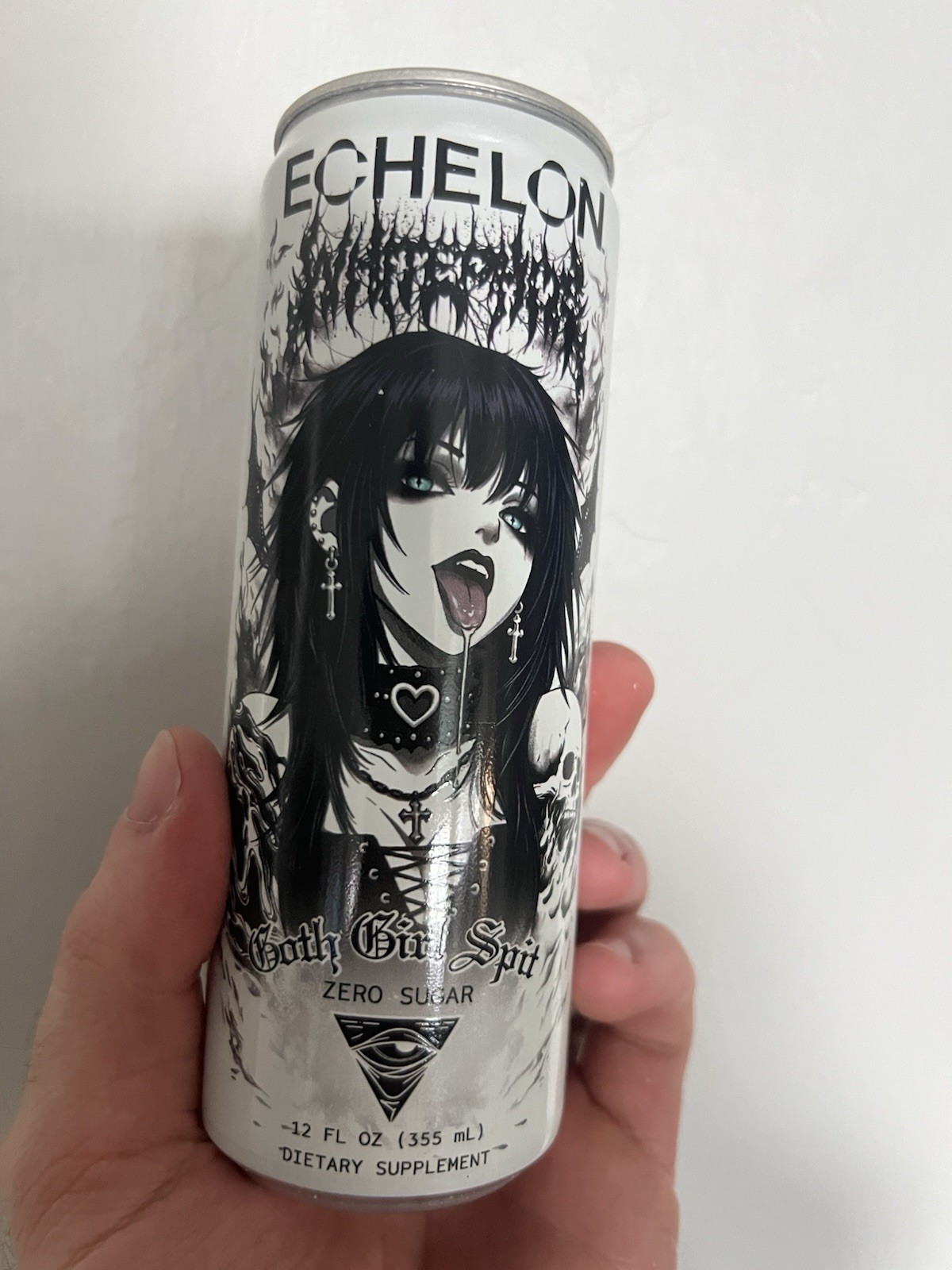 ECHELON Goth Girl Spit Zero Sugar Energy Drink, Sugar Free, 12 fl oz (355 mL)