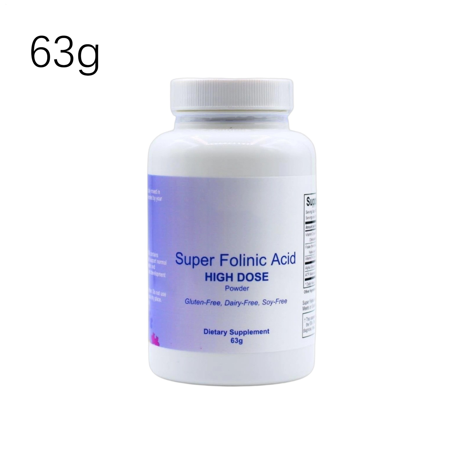 Super Folinic Acid High Gluten Powder Dose Free Dairy Free Soy Free New- 1 Pack