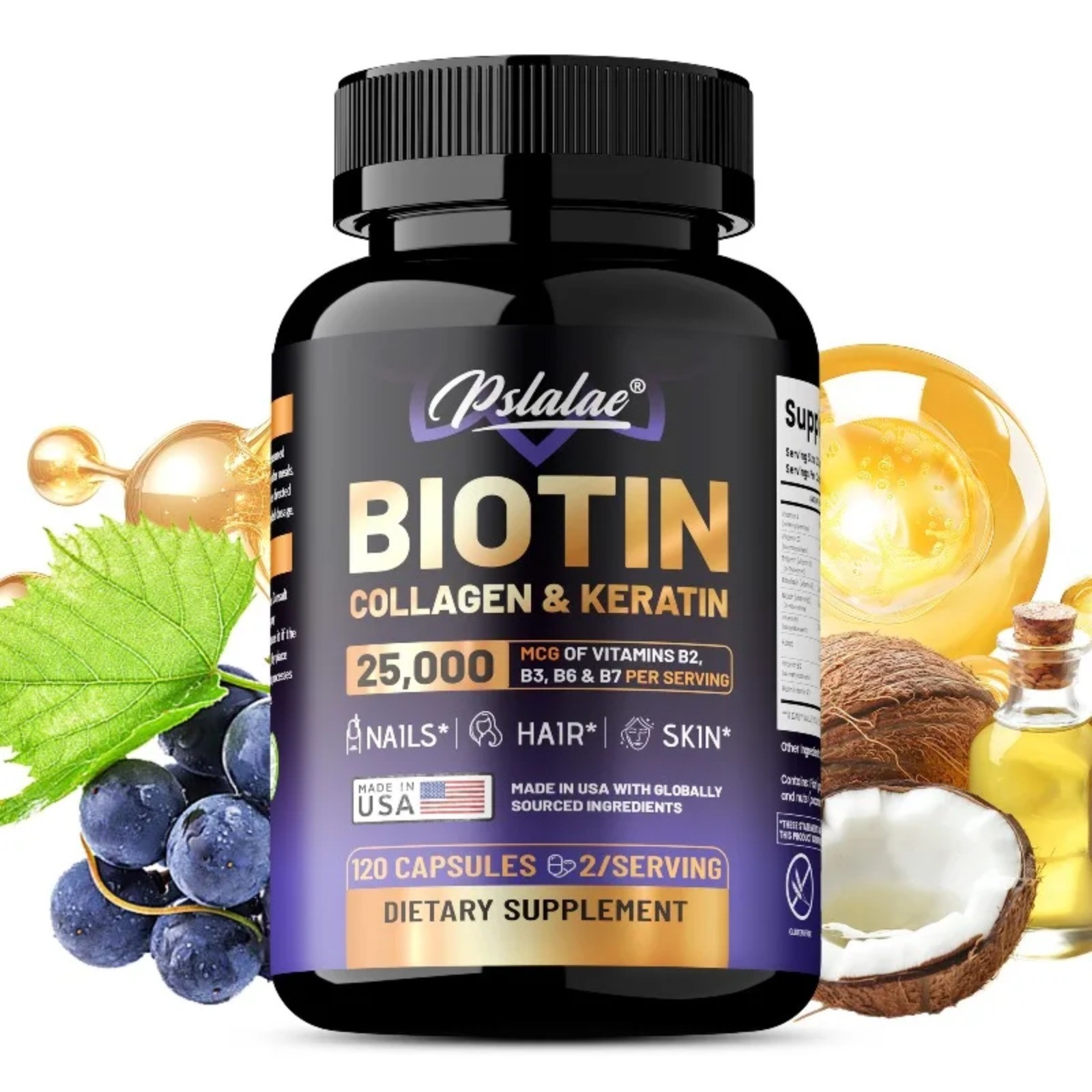 Biotin 120pcs – Supports Healthy Hair, Skin and Nails, Replenishes Nutrients