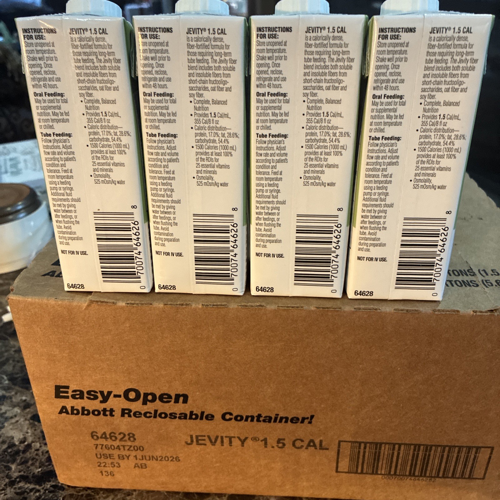 Easy~Open Abbott Reclosable Container JEVITY 1.5 CAL 8 FL OZ~24 Per Case