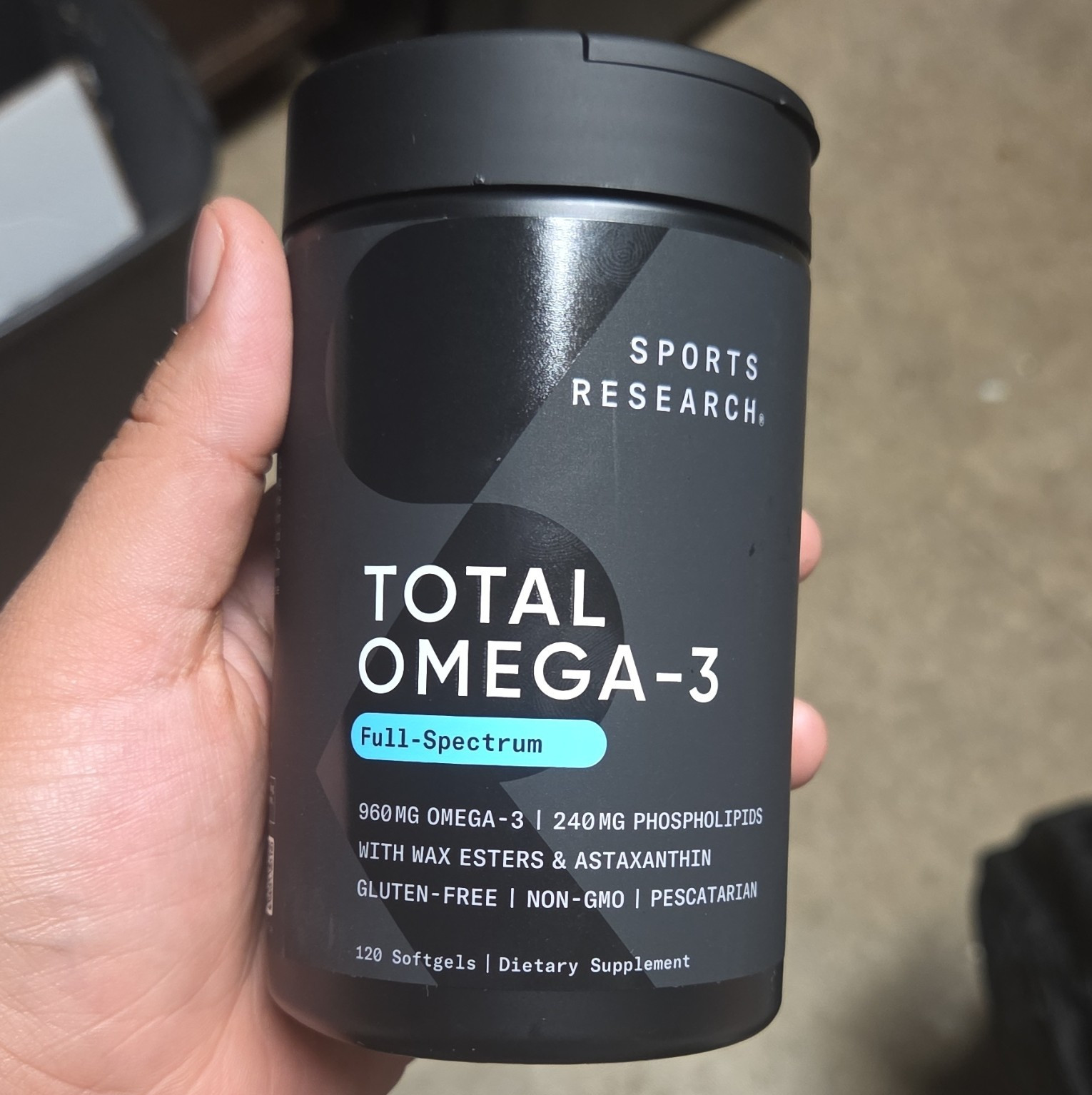 Sports Research Total Omega-3 Full-Spectrum Fish Oil 120 Softgels 960mg
