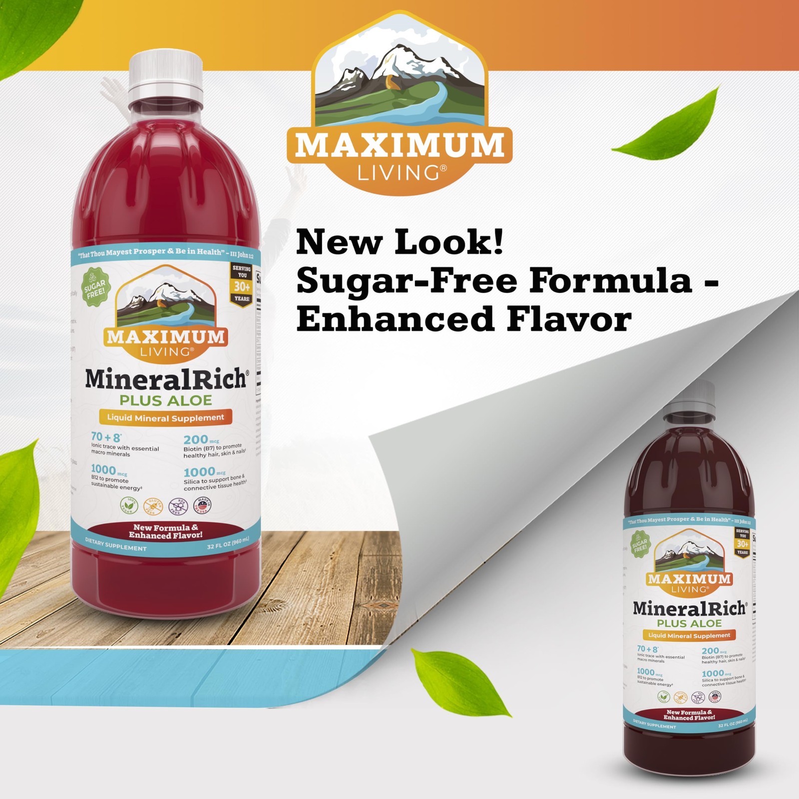 Maximum Living MineralRich Minerals Supplement with Aloe – Liquid Blend of Vitam