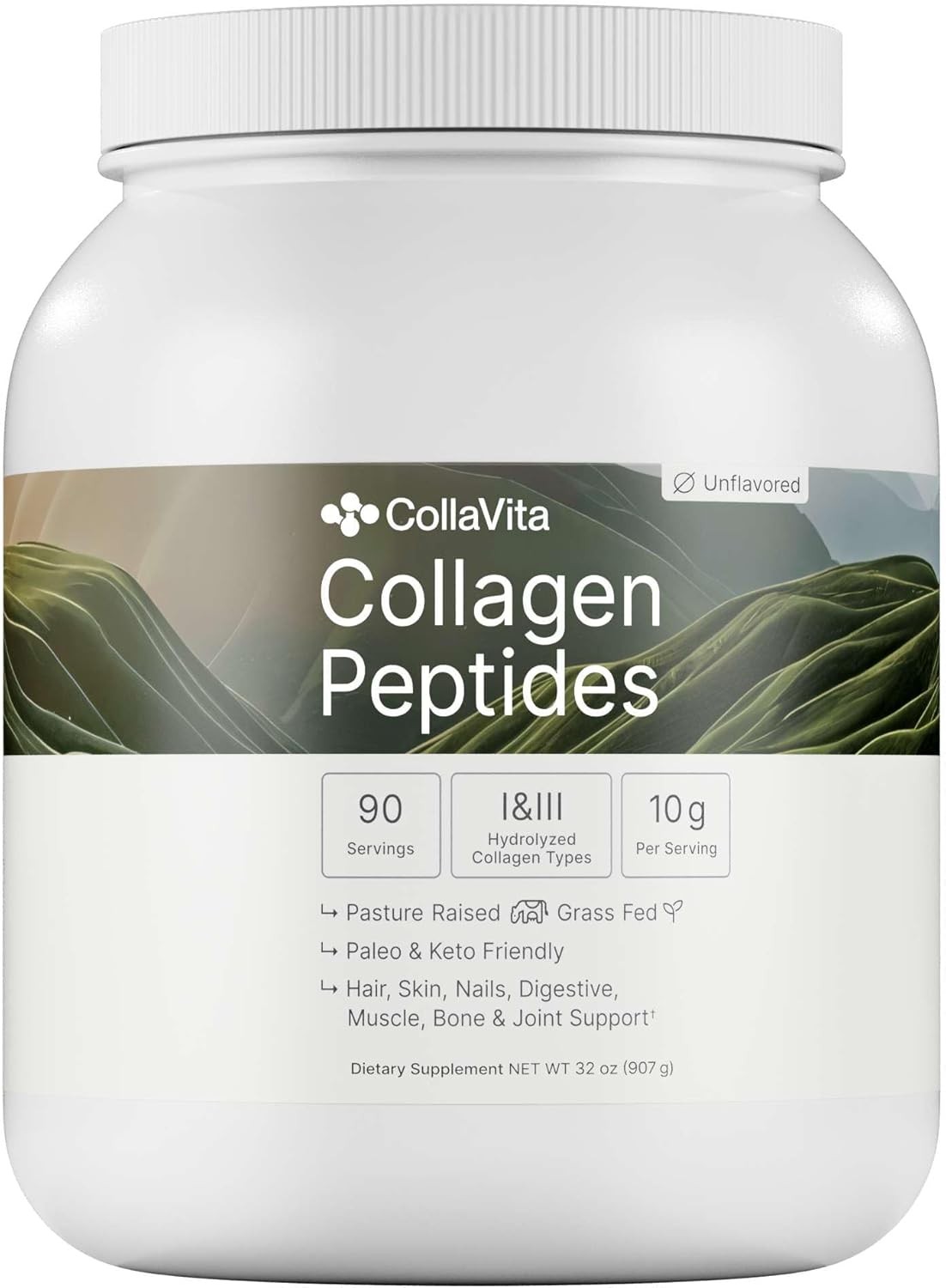 CollaVita Collagen Peptides Powder (3 Month Supply) Grass-Fed Pasture-Raised H