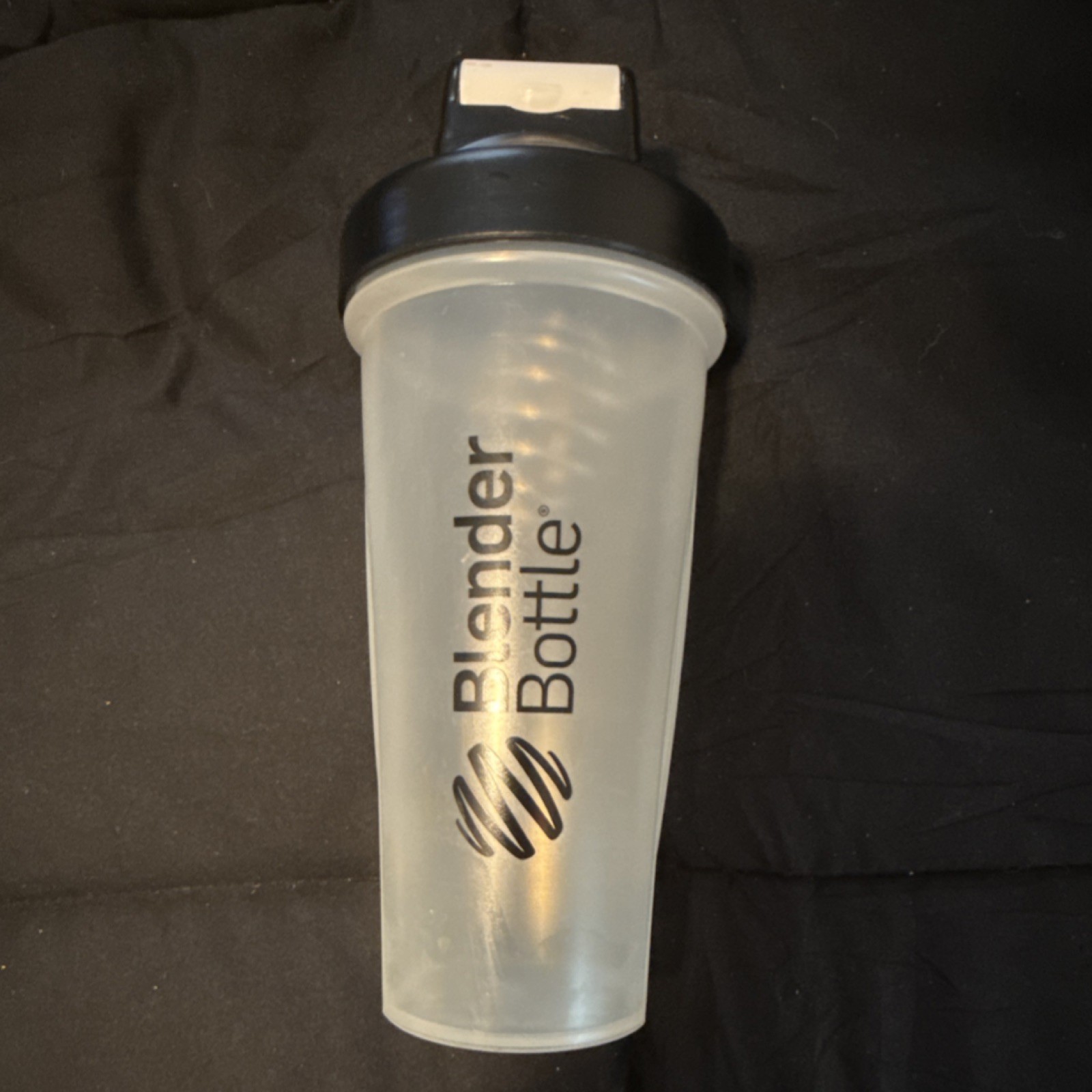BlenderBottle Clear/Black Plastic Flip Lock Shaker Bottle w/ Mixing Ball