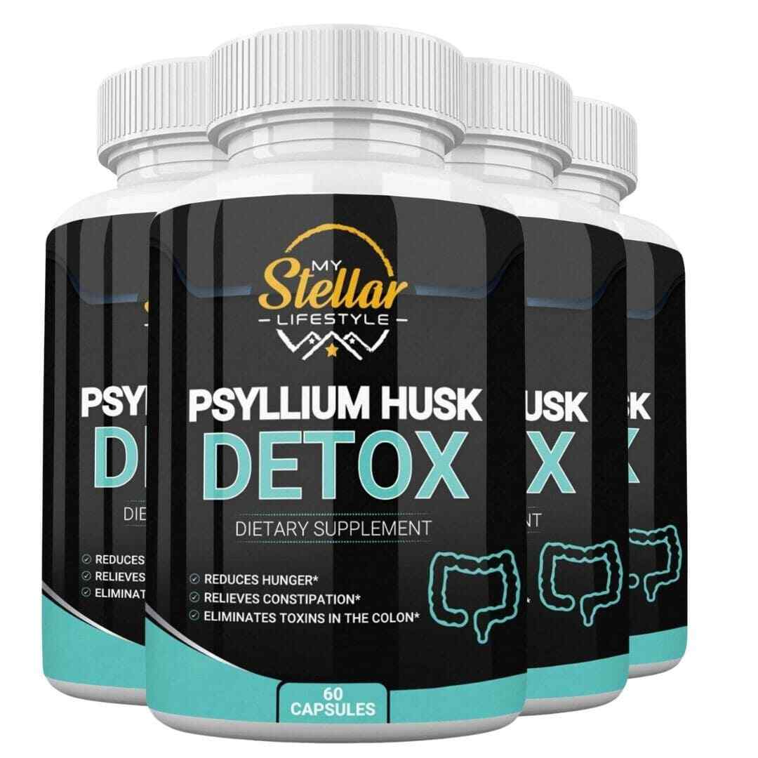 4 Bottles Psyllium Husk Detox by My Stellar Lifestyle – 60 Capsules x4