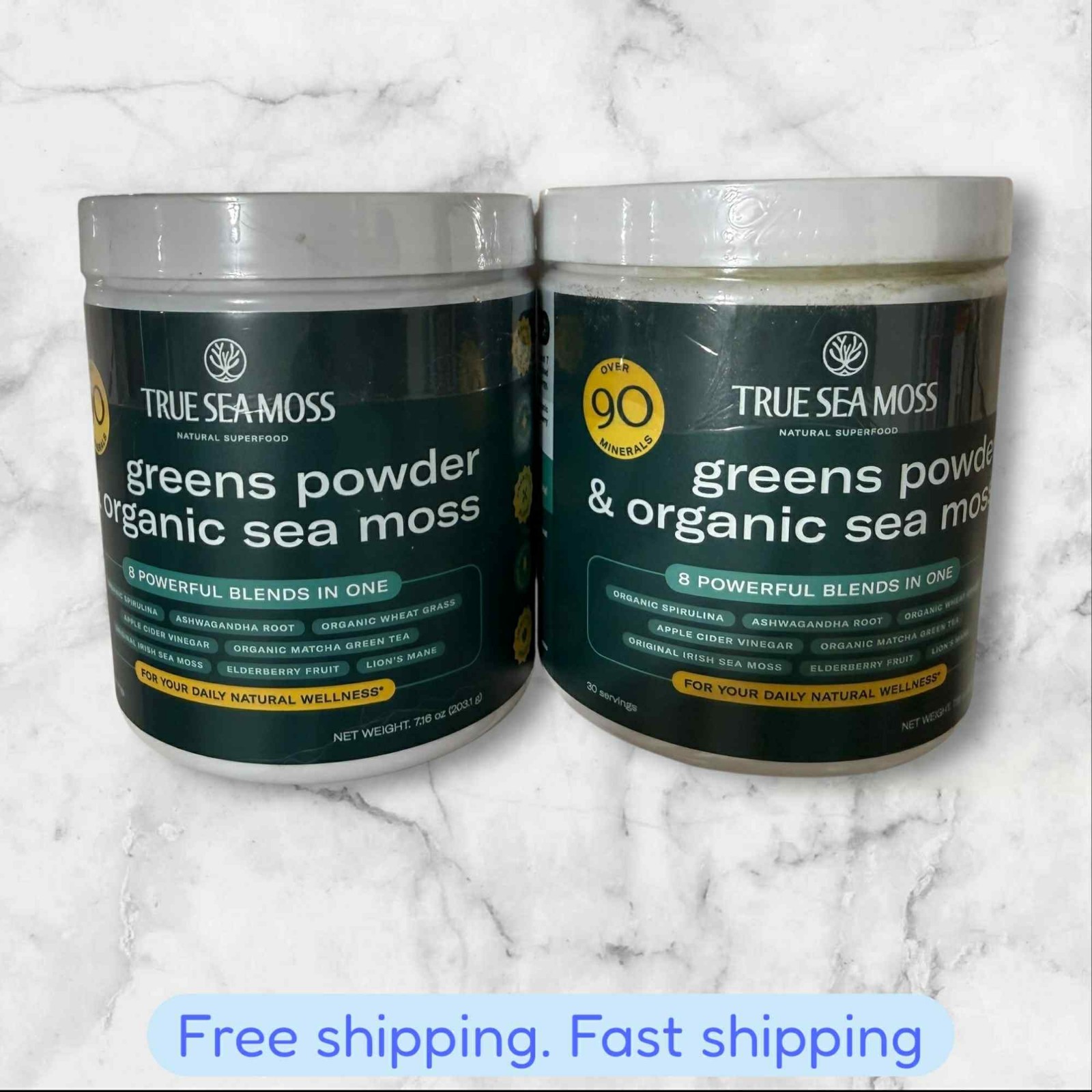 FOR 2 TrueSeaMoss Greens Powder for Digestive & Gut Health 7.16 OZ EXP03/26+ NEW