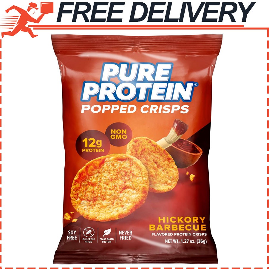 Pure Protein Hickory Barbecue Popped Crisps 12g Plant Based Protein, Gluten Free