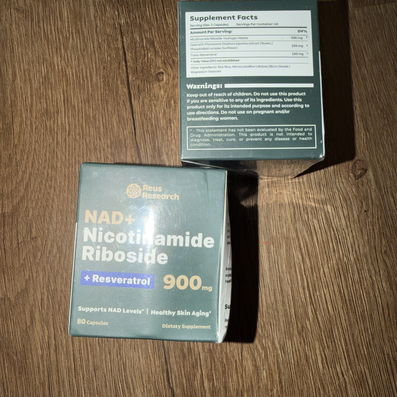 2- NAD+Nicotinamide Riboside Resveratrol 900mg Healthy Skin Aging Exp 11/30/26