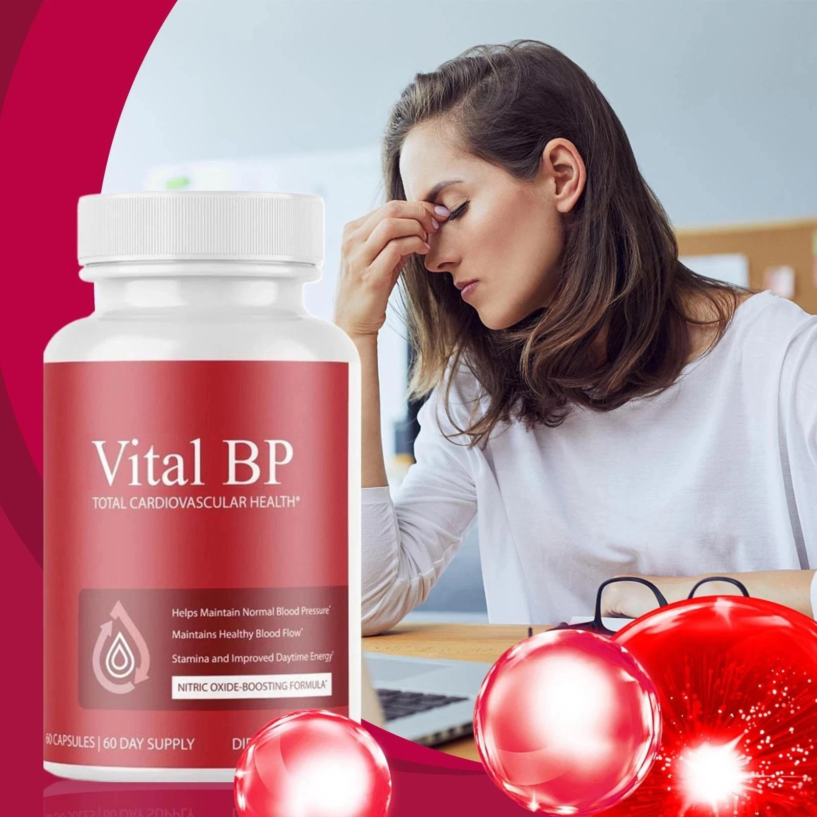 Vital BP-Total Cardiovascular Health, Support Blood Flow – (Pack of 2) Capsules.