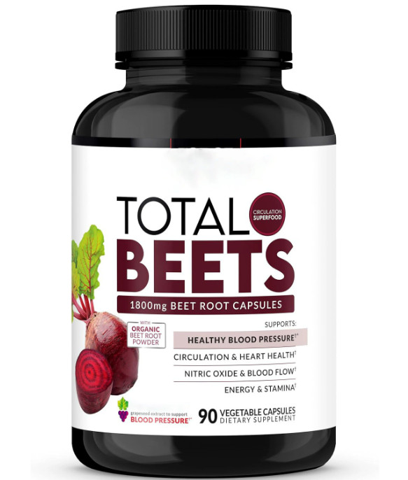 Supplement for Healthy Blood Pressure 90 Capsules 1800mg Beet Root TOTAL-BEETS