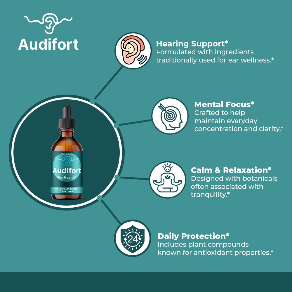 AudiFort Liquid Drops, All Natural Supplement, Audi Fort Drops (10 pack)