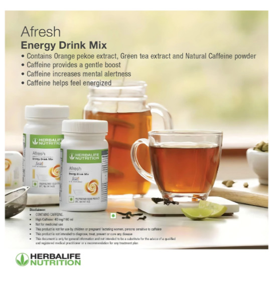 HERBALIFE Afresh Energy Drink Lemon (50g) Refreshing Energy & Weight loss Powder