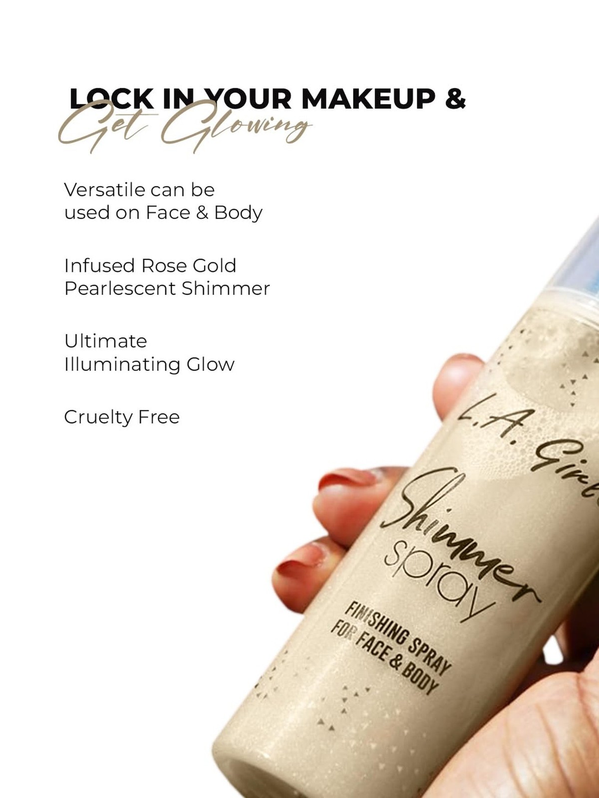 L.A. Girl Shimmer Spray, 2.7 Fl Oz, Gold ROSE GOLD 2.7 Fl Oz (Pack of 1)