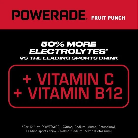 POWERADE Fruit Punch Electrolyte Sports Drink Bottles, 20 fl oz, 8 PackPOWERADE