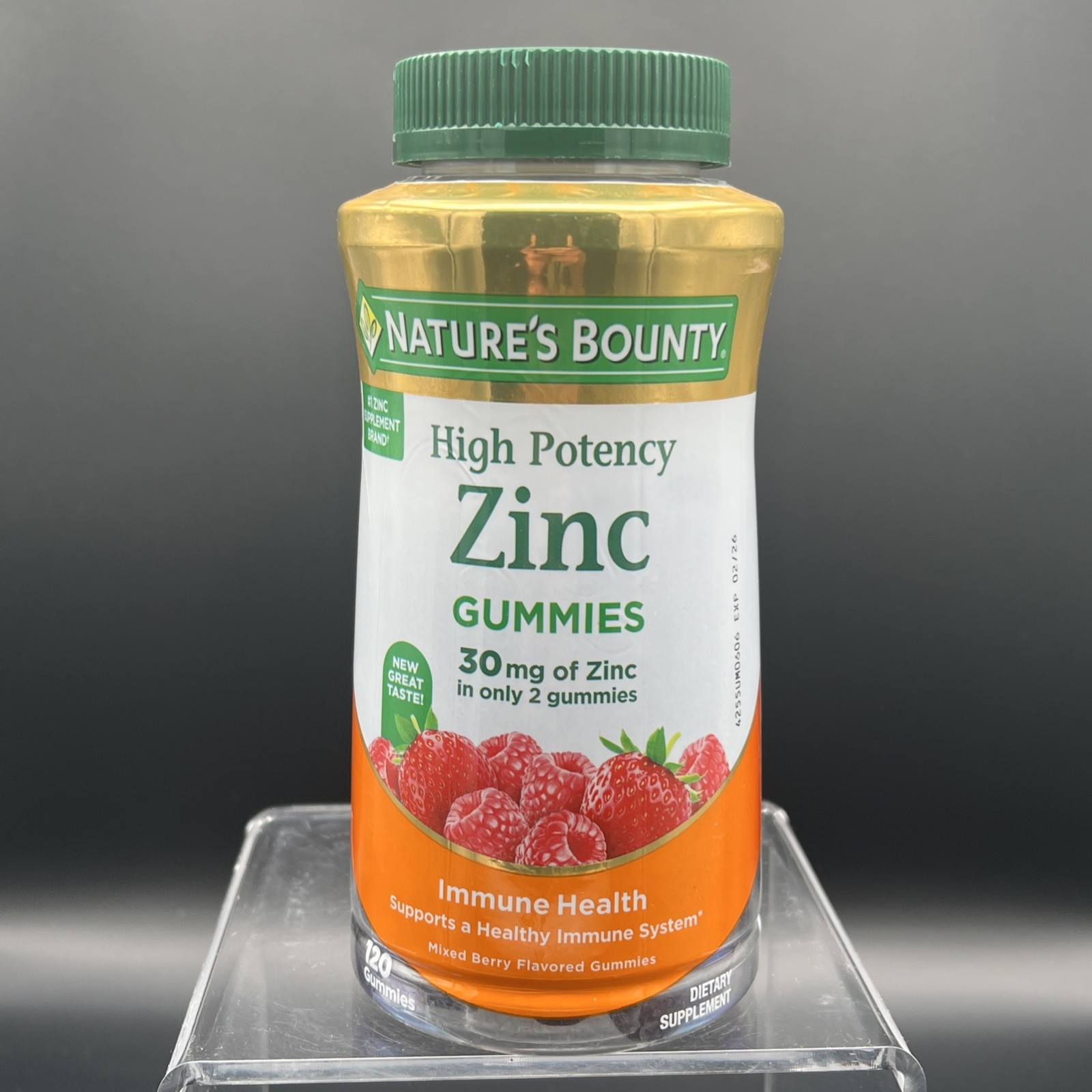 Nature’s Bounty High Potency Zinc Immune Health Gummies 30mg 120 Ct 02/2026