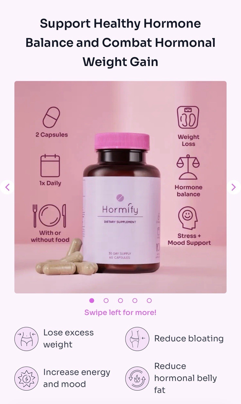 Hormify Women’s Balance Supplement 60 Capsules （1-3 PACK）SEALED IN BOX HQ