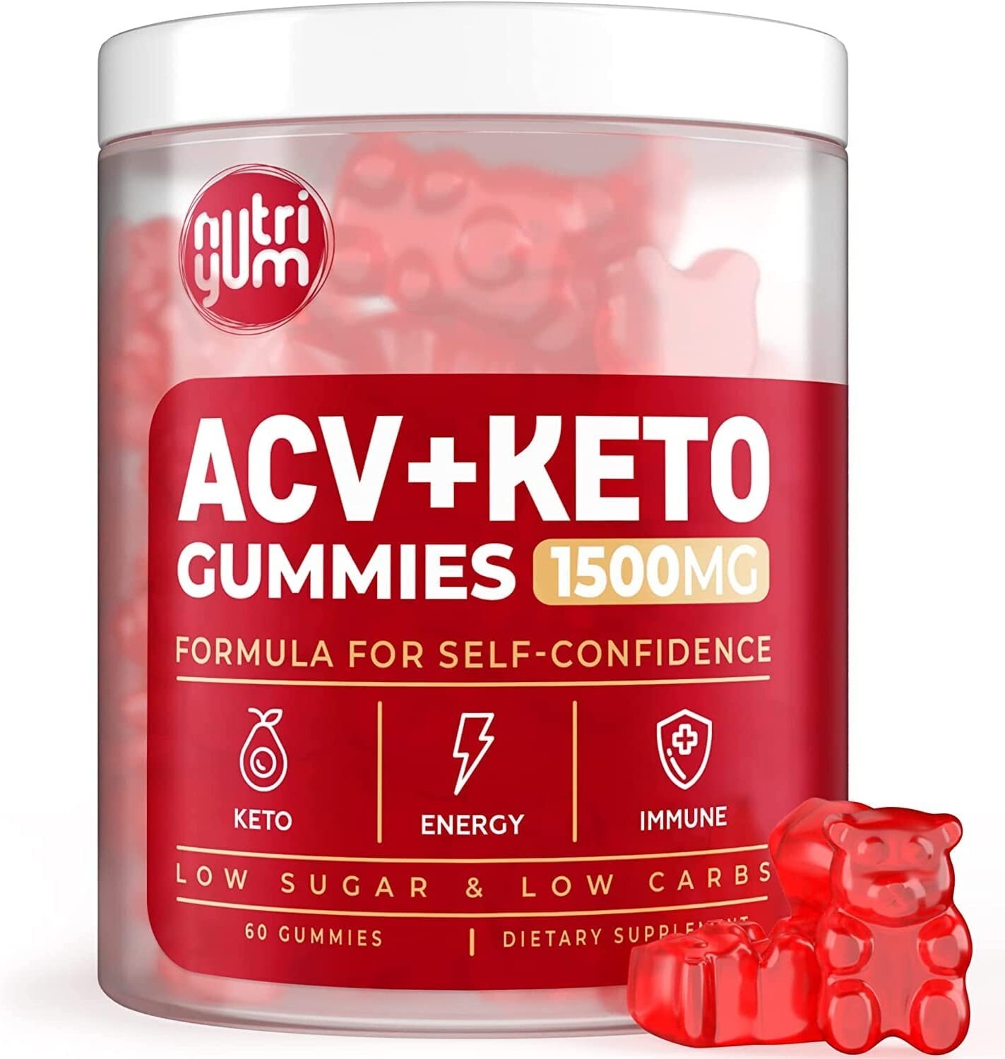 Keto ACV Gummies 1500 mg For Healthy Weight Vegan Natural Low Carbs Detox Cleans
