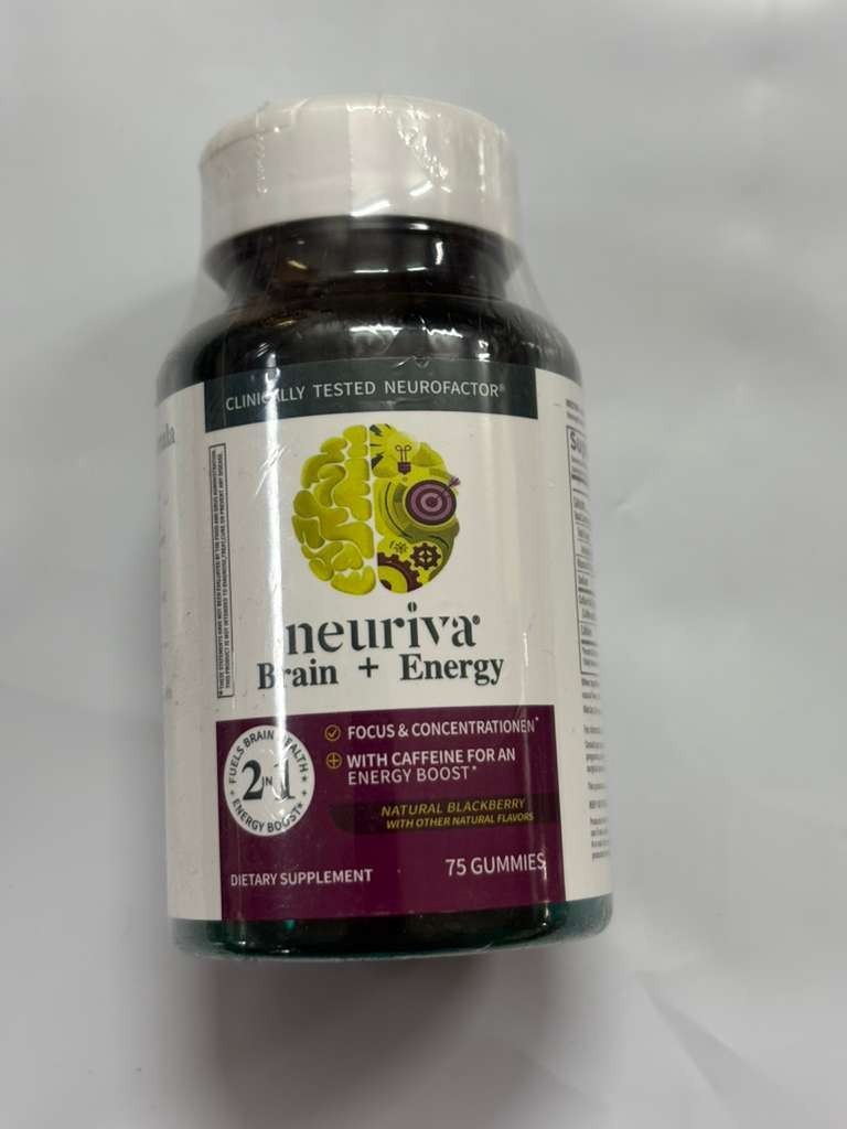 Neuriva Brain + Energy Gummies 75ct Blackberry 3 Pack Focus Energy Support /US