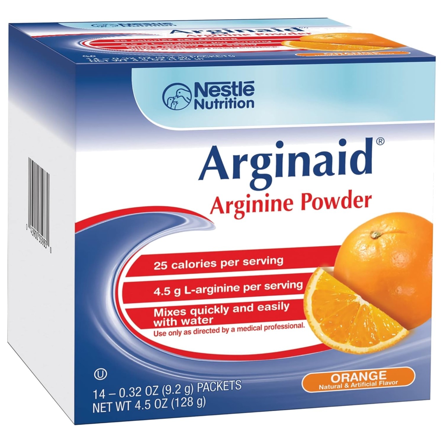Wound Healing Support: 56 Count Orange L-Arginine Drink Mix with Vitamins C & E