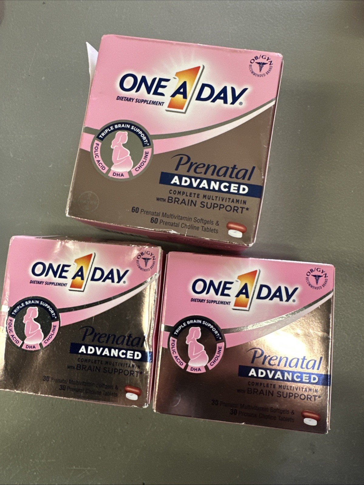 One A Day Advanced Prenatal Multivitamin Choline 60 + 60 , 30+ 30 X2 EXP 09/26