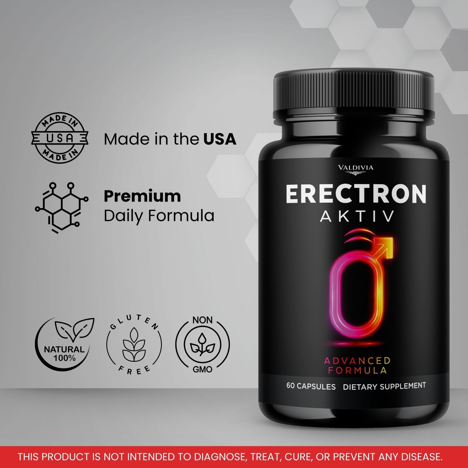 Eretron Aktiv Men Daily Wellness Energy Support Capsules Natural 1 Pack 60Ct