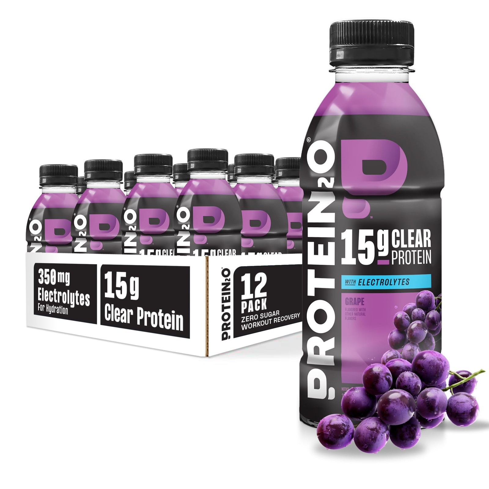 Protein2o 2in1 Clear Whey Protein & Electrolyte Beverage, 15g Protein, Gluten…