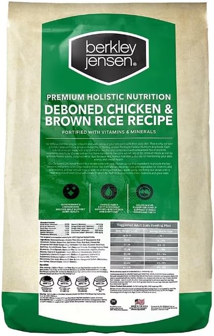 Berkley-Jensens Chicken and Brown Rice Dry Dog Food,24 lbs,Real Chicken,No Corn,