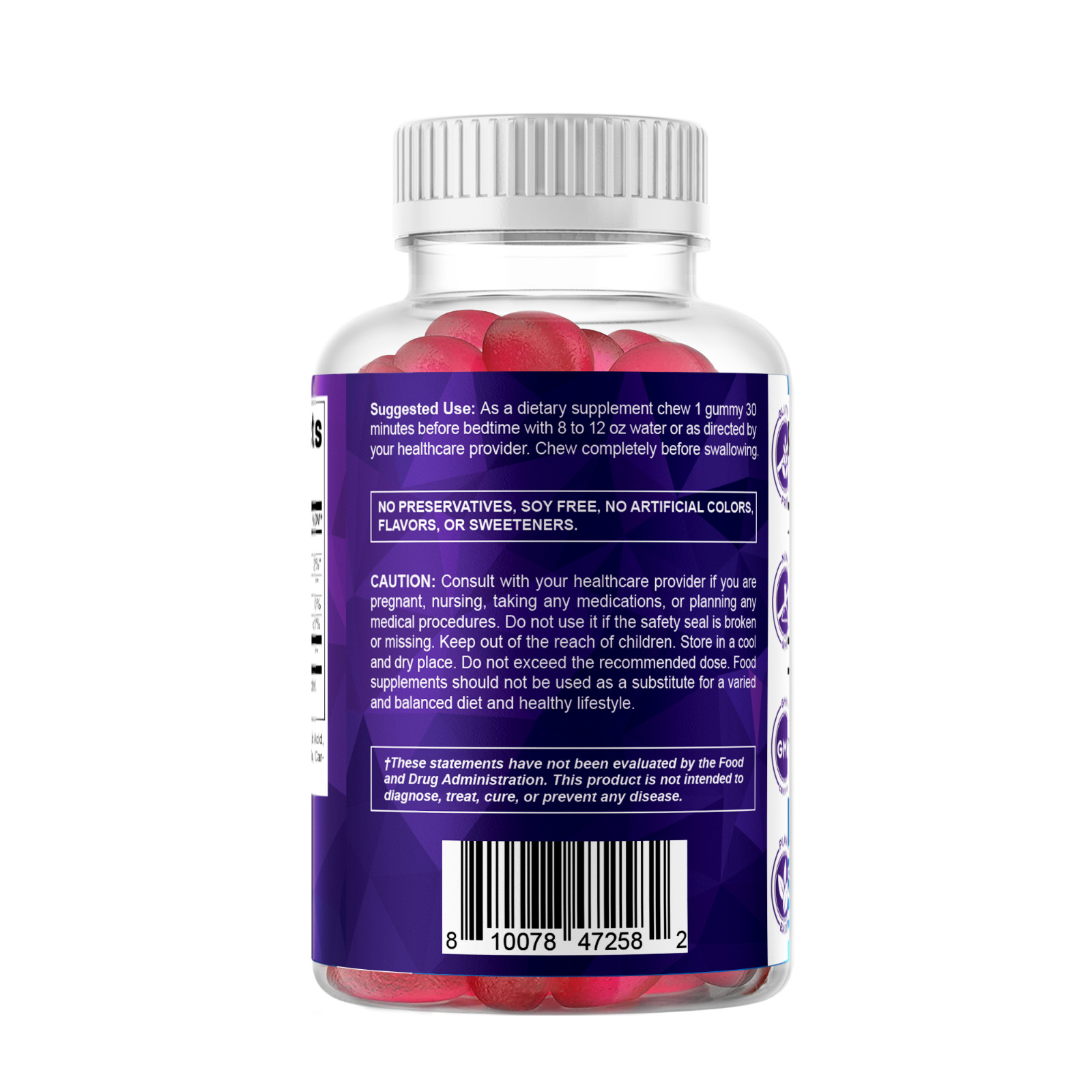 Vitamatic Sugar Free Melatonin 30mg per gummy-60 Servings – 60 Vegetarian Gummy