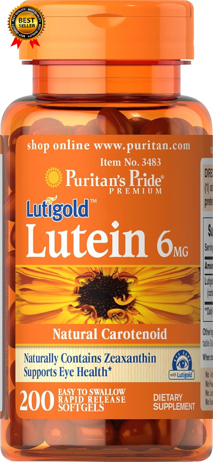 Premium Lutigold Lutein Carotenoid 6Mg with Zeaxanthin for Men and Women Dietary