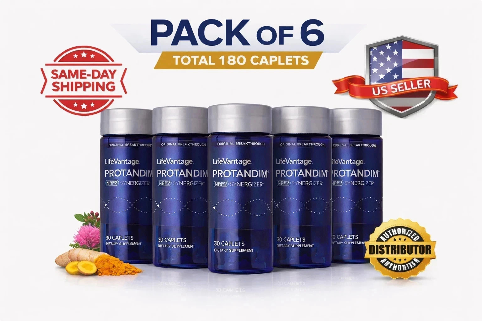 LifeVantage’ Protandim NRF2 Synergizer 180 Caplets–Pack of 6(180 Caplets) Sealed