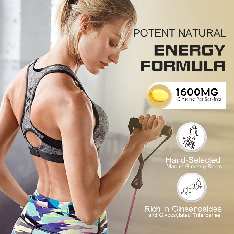 Red Korean Panax Ginseng 1600mg 120 Capsules – Energy/Endurance/Memory/Sex Drive