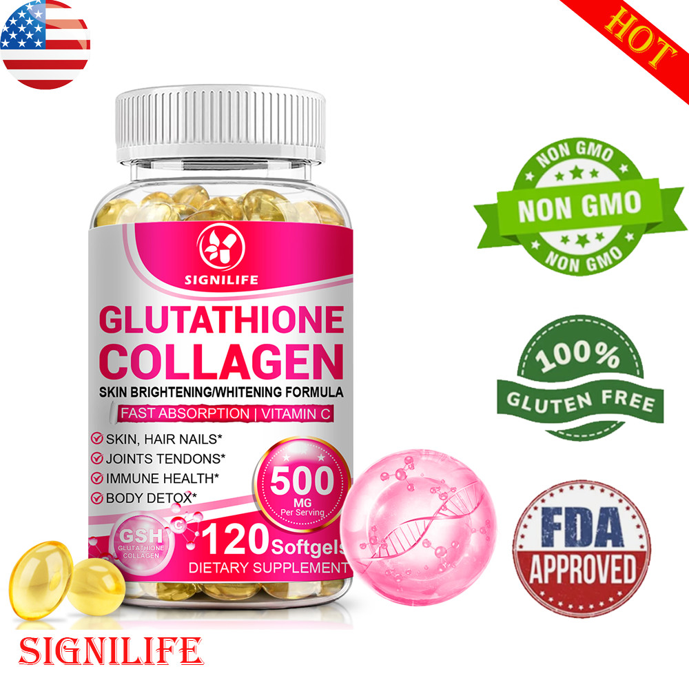 120 Capsules Collagen Glutathione Pills Whitening Skin Bleaching Lightening Best