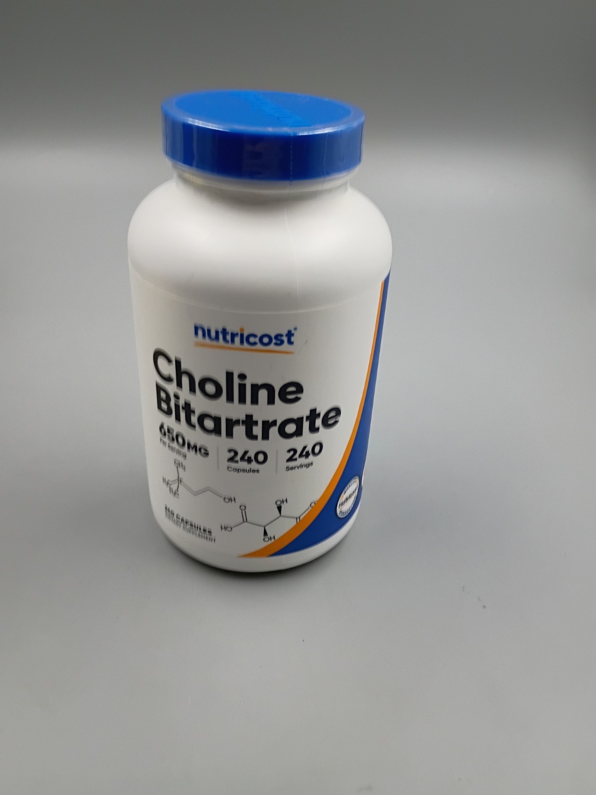 Nutricost Choline Bitartrate 650mg 240 Capsules ~ Expires 08/2028