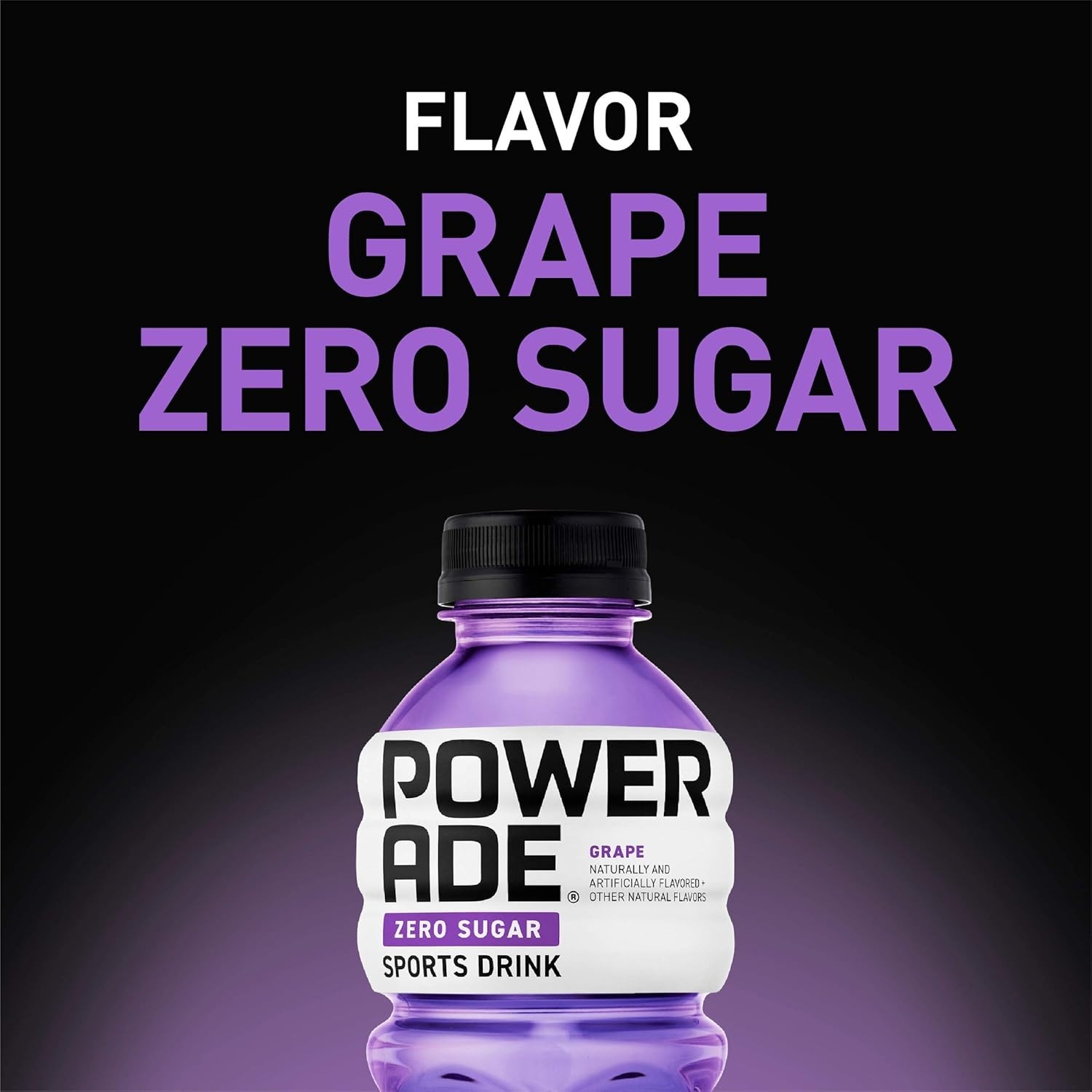 POWERADE Electrolyte Enhanced Zero Sugar Grape Sports Drink, 20 Ounce (Pack of 8