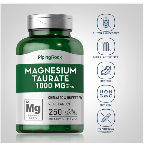 Magnesium Taurate 1000mg 250 Caps Vegeterian/NON-GMO