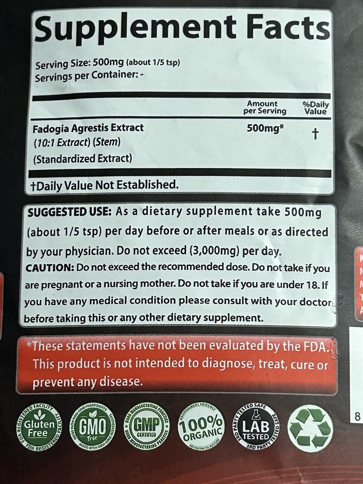 Fadogia Agrestis 100 g Powder. SMS Health Products. Exp.06/2026. Brand New