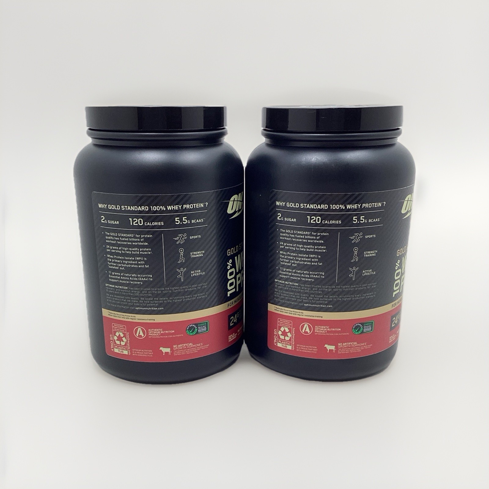 2X OPTIMUM NUTRITION 100% WHEY PROTEIN STRAWBERRIES & CREAM EXP 01/2027+