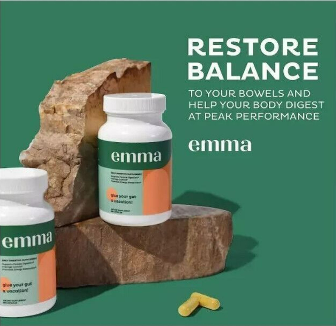 Emma 3 Pack Gut Health Supplement 180 Capsules Bloating Relief & Leaky Gut