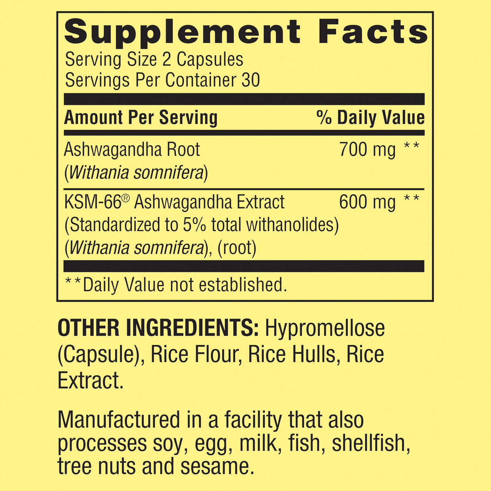 Spring Valley Extra Strength Ashwagandha Dietary Supplement, 1300 mg