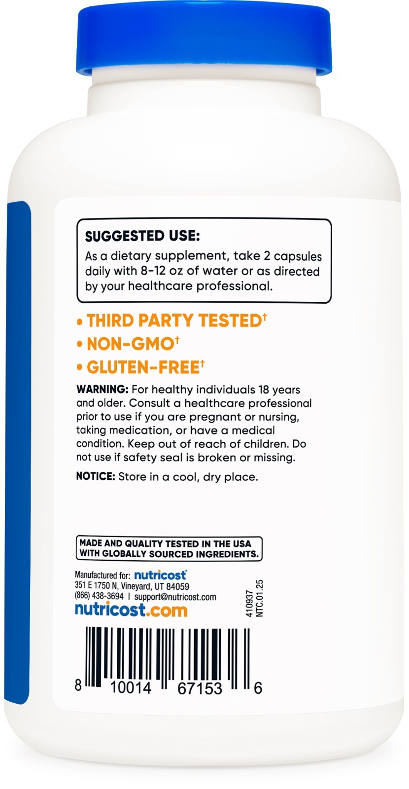 Nutricost Vitamin C with Zinc Capsules, 120 Servings – 1000mg Vitamin C