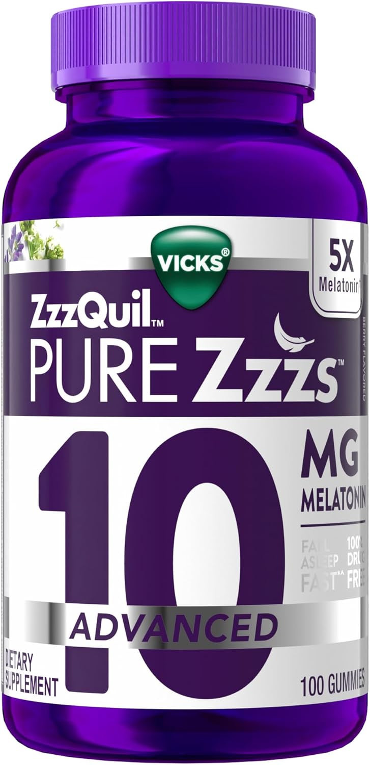 ZzzQuil Pure Zzzs Advanced Melatonin Gummies, Melatonin 10mg 100 Ct. ~ Exp 10/26