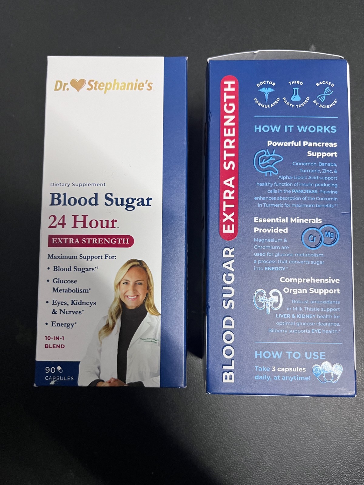 Dr. Stephanie’s Blood Sugar 24 Hour Extra Strength A1C, 90 Capsules – Exp 3/2027