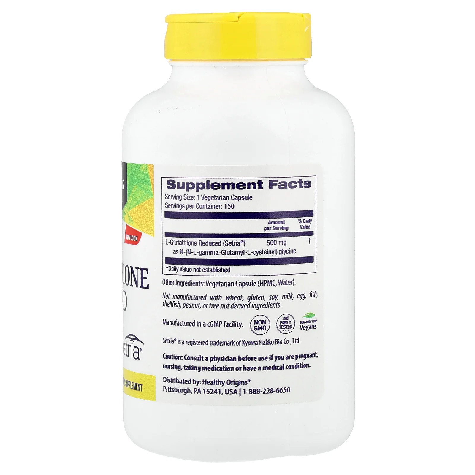 2 X Healthy Origins, L-Glutathione Reduced, 500 mg, 150 Veggie Caps