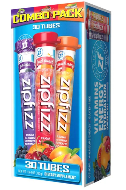Zipfizz Multi-Vitamin Energy Hydration Drink Mix, Variety Pack 30 Tubes EXP 6/26